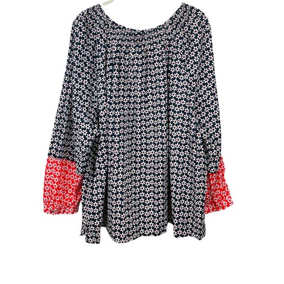 Tommy Hilfiger Cotton Smocked Floral-Print Top size 2X - Picture 5 of 11